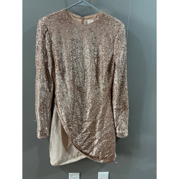 size 6 Keepsake rose gold sparkle sequence dress - Picture 2 of 8
